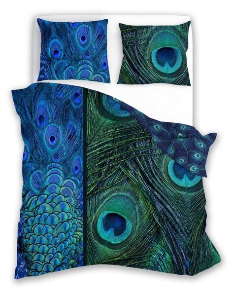 Faro Bavlněné saténové povlečení NOBILE 007 140x200 cm + 70x90 cm modré/zelené