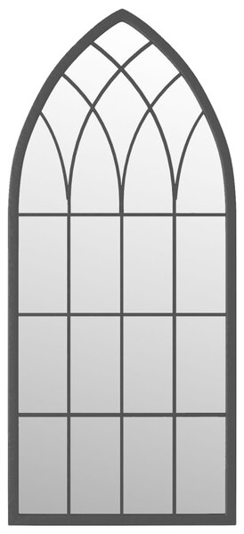 Zahradní zrcadlo černé 100 x 45 cm železo pro použití venku