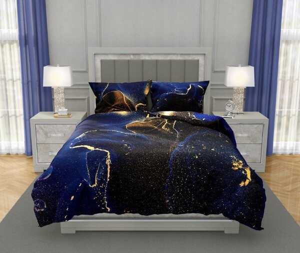 Faro Bavlněné saténové povlečení NOBILE 015 140x200 cm + 70x90 cm tmavě modré