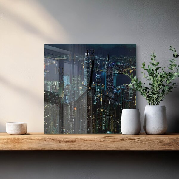 Skleněné hodiny na stěnu Horizont zskc-30x30-00171745