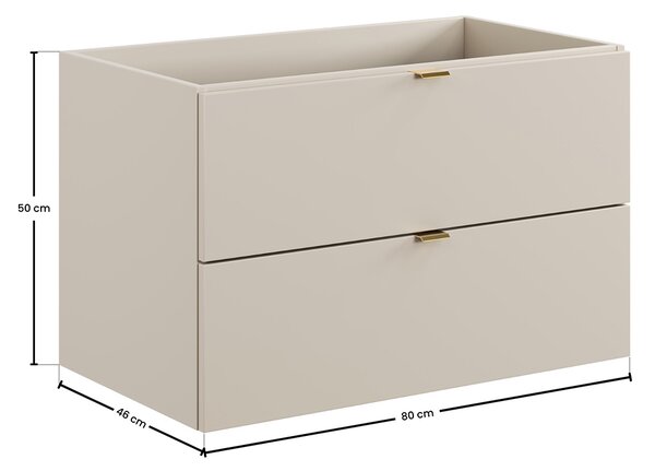Koupelnová skříňka pod umyvalo DALIA CASHMERE 80 cm / 2 zásuvky