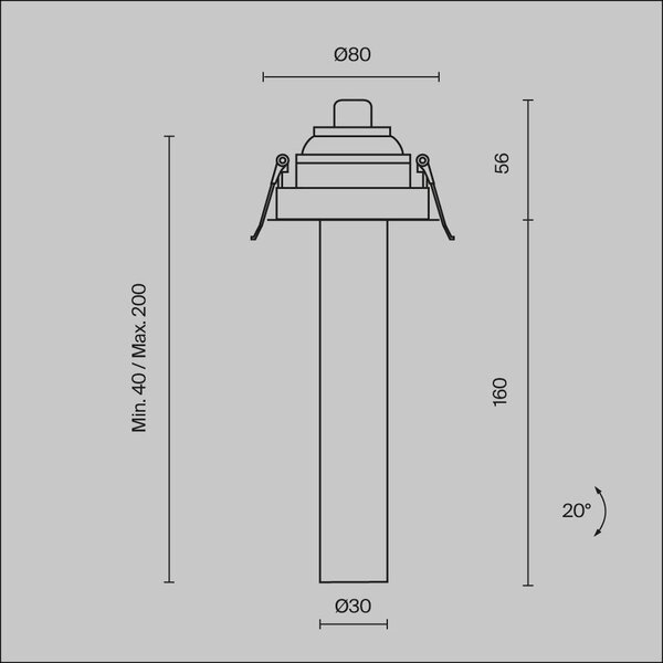 M C140RS-L200-7W3K-W Vestavné svítidlo Focus T 7W IP 20 C140RS-L200-7W3K-W - MAYTONI