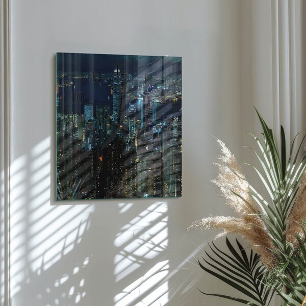 Skleněné hodiny na stěnu Horizont zskc-30x30-00171745