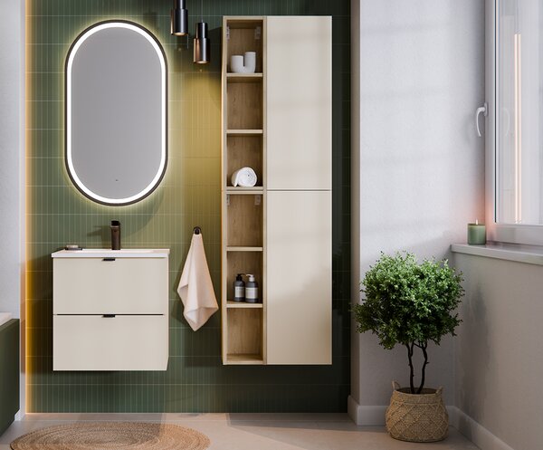Koupelnový horní otevřený regál DUB CREMONA 20 cm
