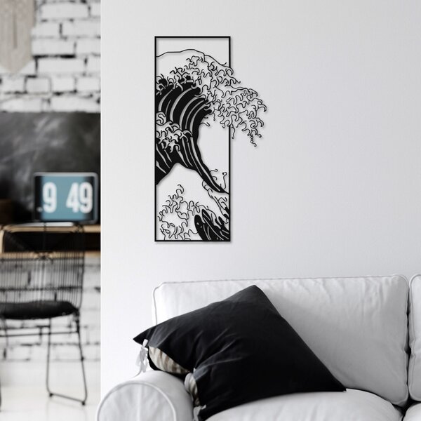 ASIR Nástěnná dekorace kovová HOKUSAI černá