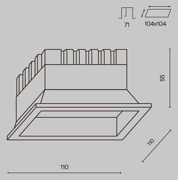 Vestavné svítidlo Okno 12W IP 44 DL056-12W3-4-6K-W - MAYTONI