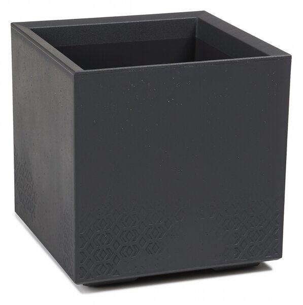 Plastový květináč Karo eco recycled beton 400x400 mm, antracit