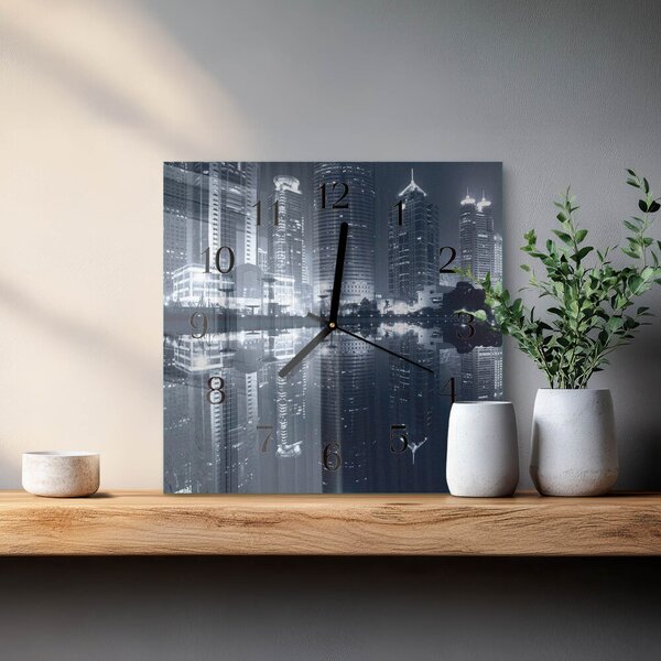 Skleněné hodiny na stěnu Horizont zskc-30x30-00171787
