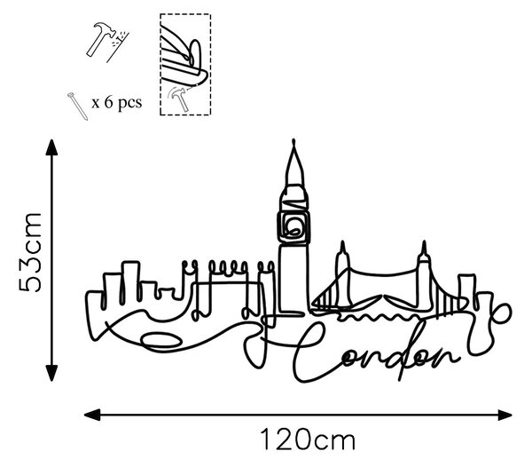 ASIR Nástěnná dekorace kovová LONDON