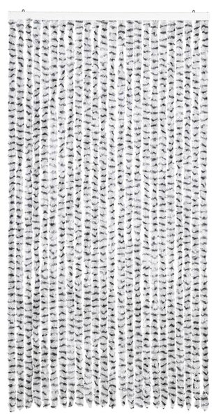 Závěs proti hmyzu bílý a tmavě šedý 100 x 220 cm Chenille