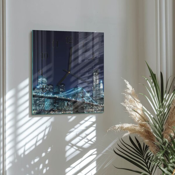 Skleněné hodiny na stěnu Horizont zskc-30x30-00171824