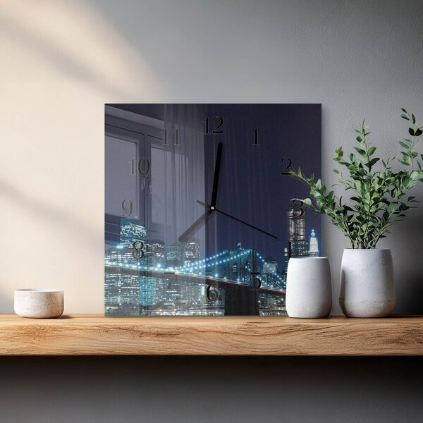 Skleněné hodiny na stěnu Horizont zskc-30x30-00171824