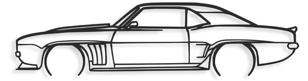 Wallexpert Dekorativní kovový nástěnný doplněk Chevrolet Camaro Silhouette, Černá