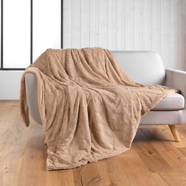 Světle hnědá deka z mikroplyše 180x220 cm Foxy – douceur d'intérieur
