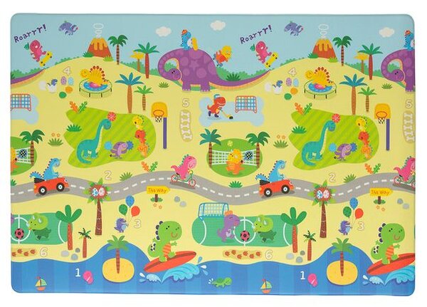Breno Kusový koberec Dwinguler Sportující dinosauři, 125x185 cm, Vícebarevné
