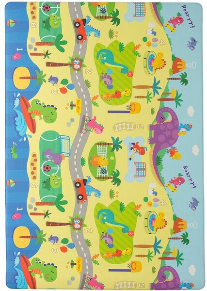 Breno Kusový koberec Dwinguler Sportující dinosauři, 125x185 cm, Vícebarevné