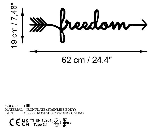 ASIR Nástěnná dekorace kovová FREEDOM