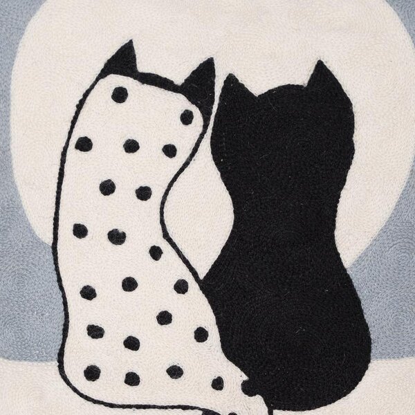 Povlak ART WOOL lovely cats smetanovočerná 45 x 45 cm