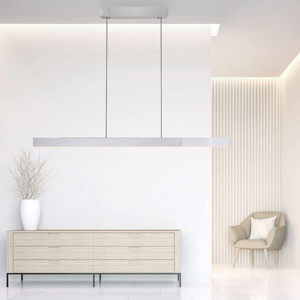 Paul Neuhaus LED závěsné svítidlo PURE-MOTO-RISE elektricky nastavitelná výška dotykový vypínač 2700-5000K hliník, d.200cm