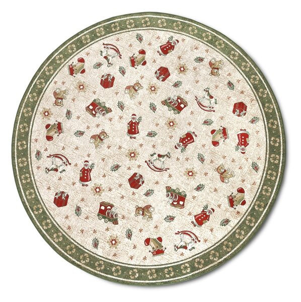 Zelený kulatý koberec s vánočním motivem s příměsí bavlny ø 160 cm Toy's Delight Green Christmas – Villeroy&Boch