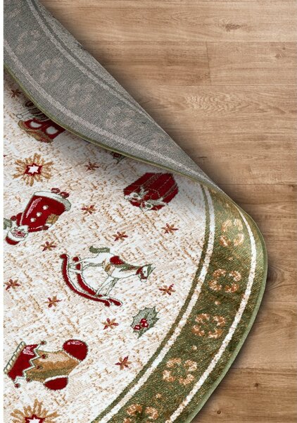 Zelený kulatý koberec s vánočním motivem s příměsí bavlny ø 160 cm Toy's Delight Green Christmas – Villeroy&Boch