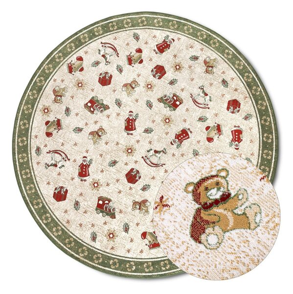 Zelený kulatý koberec s vánočním motivem s příměsí bavlny ø 160 cm Toy's Delight Green Christmas – Villeroy&Boch