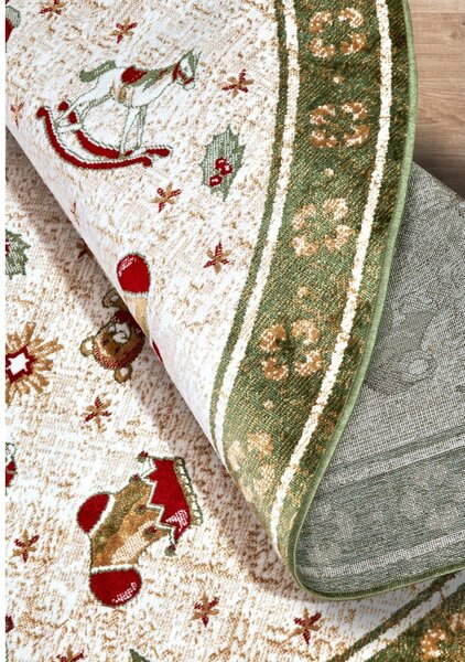 Zelený kulatý koberec s vánočním motivem s příměsí bavlny ø 160 cm Toy's Delight Green Christmas – Villeroy&Boch