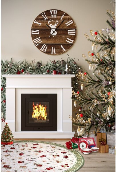 Zelený kulatý koberec s vánočním motivem s příměsí bavlny ø 160 cm Toy's Delight Green Christmas – Villeroy&Boch