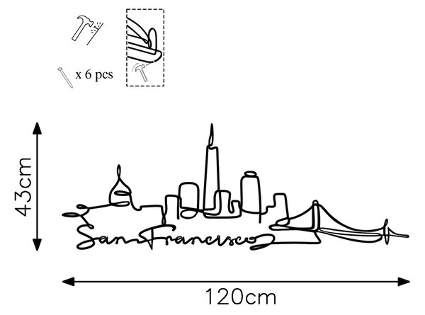 ASIR Nástěnná dekorace kovová SAN FRANCISCO