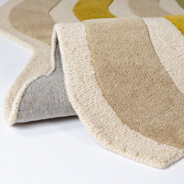 Zelený/v přírodní barvě ručně tkaný vlněný běhoun 80x300 cm Cascade Wool – Flair Rugs