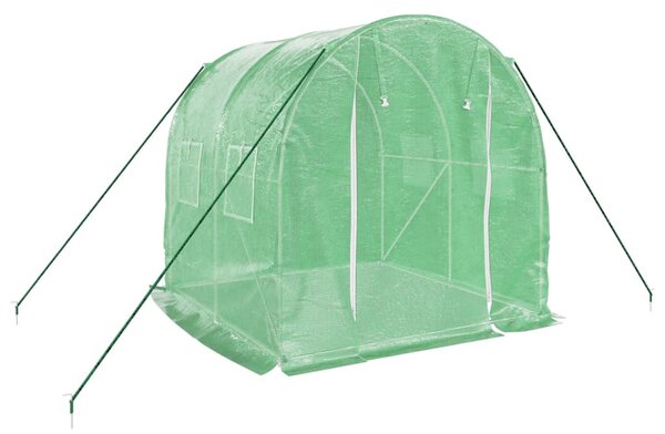 Skleník s ocelovým rámem zelený 4 m² 2 x 2 x 2 m