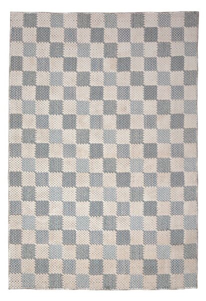 Modrý pratelný koberec s příměsí bavlny 116x170 cm Muted Checkerboard – Flair Rugs