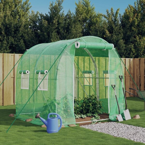 Skleník s ocelovým rámem zelený 4 m² 2 x 2 x 2 m