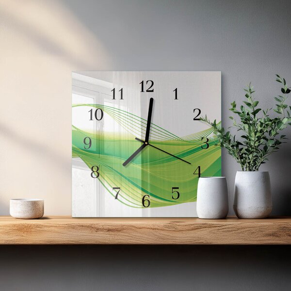 Skleněné hodiny na stěnu Abstraktní čáry zskc-30x30-00171979