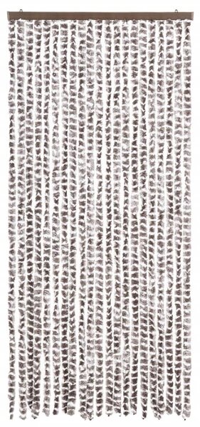 Závěs proti hmyzu taupe a bílý 90 x 220 cm Chenille