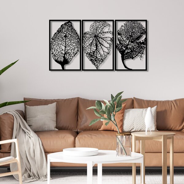 ASIR Nástěnná dekorace kov LISTY ROSTLIN 115 x 60 cm (3 kusy)