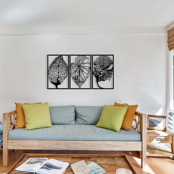 ASIR Nástěnná dekorace kov LISTY ROSTLIN 115 x 60 cm (3 kusy)