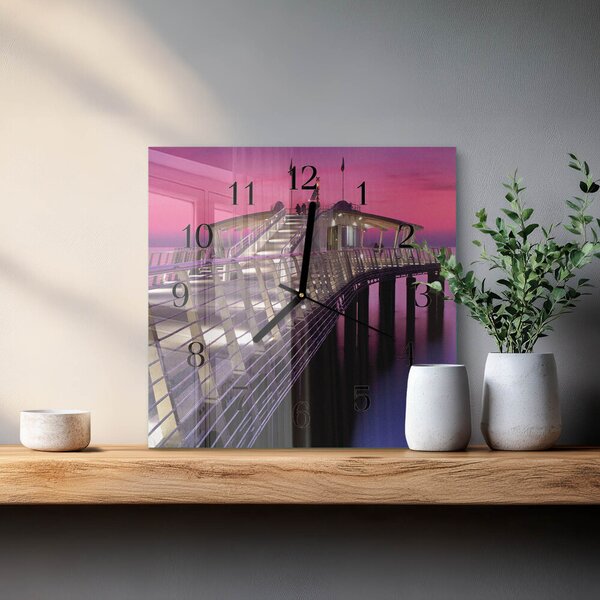 Skleněné hodiny na stěnu Molo zskc-30x30-00171990