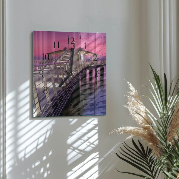Skleněné hodiny na stěnu Molo zskc-30x30-00171990