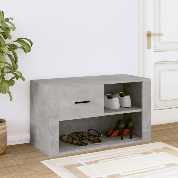 Botník betonově šedý 80 x 35 x 45 cm kompozitní dřevo