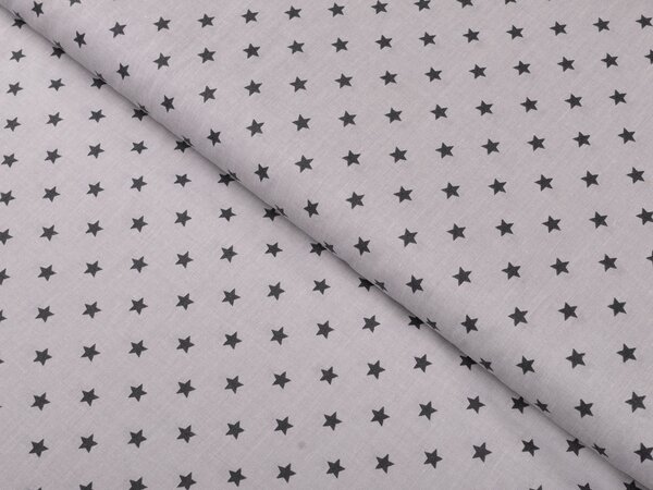 Bavlněná látka/plátno Sandra SA-311 Tmavě šedé hvězdičky na šedém - šířka 160 cm