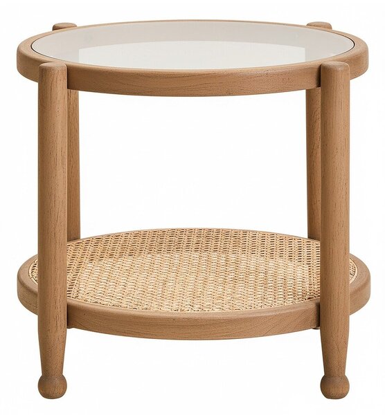 Kulatý odkládací stolek se skleněnou deskou ø 57 cm Cebu – Premier Housewares