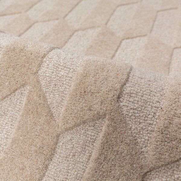 Ručně tkaný vlněný koberec v přírodní barvě/zelenomodrý 120x170 cm Apex Border Wool – Flair Rugs