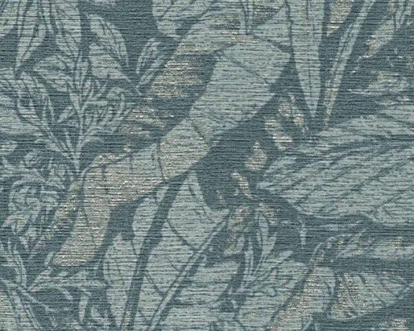 A.S. Création | Vliesová tapeta na zeď Smart Surfaces 39560-3 | 0,53 x 10,05 m | zelená, metalická
