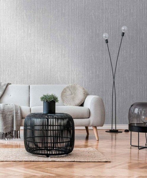 A.S. Création | Vliesová tapeta na zeď Smart Surfaces 39561-2 | 0,53 x 10,05 m | šedá, metalická