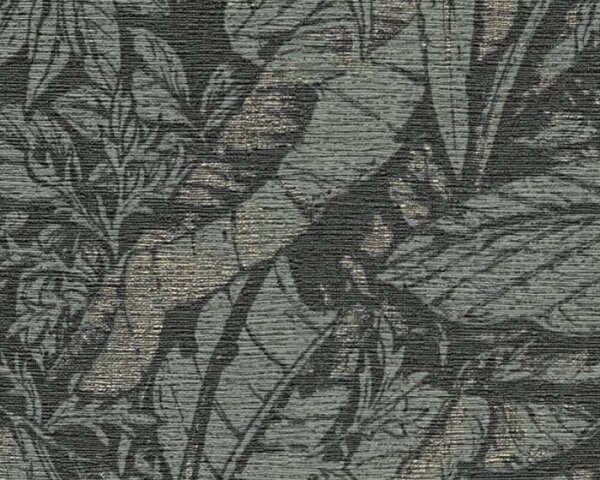 A.S. Création | Vliesová tapeta na zeď Smart Surfaces 39560-4 | 0,53 x 10,05 m | černá, zelená, metalická