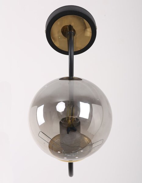 Černo-šedé nástěnné svítidlo ø 15 cm Oslo – Squid Lighting