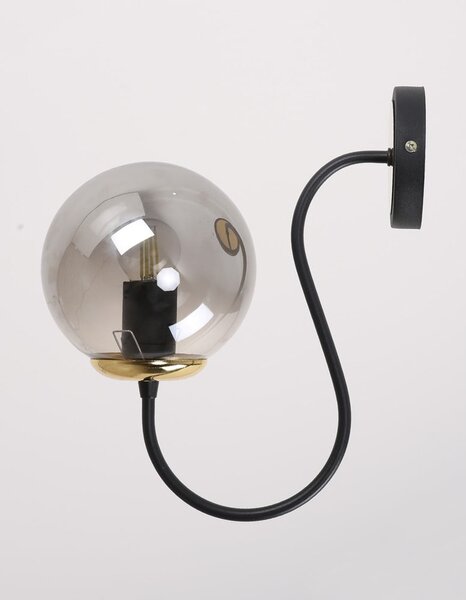 Černo-šedé nástěnné svítidlo ø 15 cm Oslo – Squid Lighting