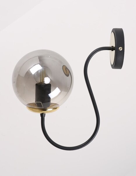 Černo-šedé nástěnné svítidlo ø 15 cm Oslo – Squid Lighting