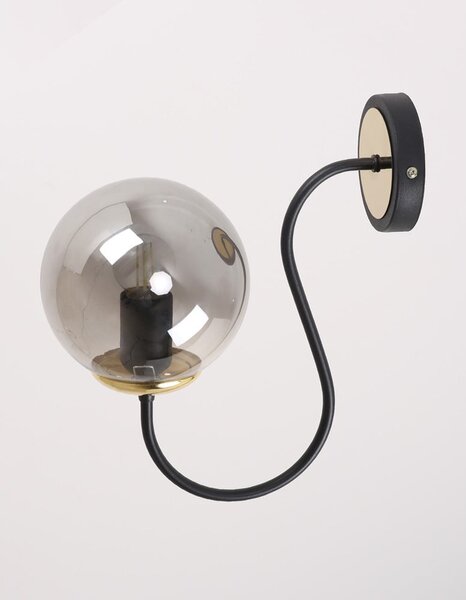 Černo-šedé nástěnné svítidlo ø 15 cm Oslo – Squid Lighting